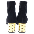 Louis Vuitton Monogram Suede High Heel Boots Black — view 3