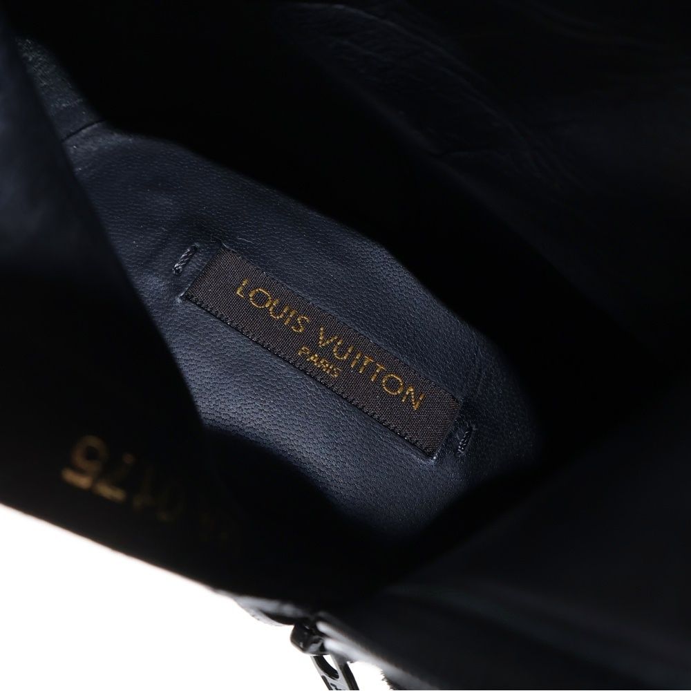 Louis Vuitton Monogram Suede High Heel Boots Black — view 4