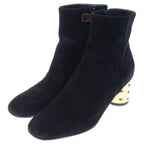 Louis Vuitton Monogram Suede High Heel Boots Black — view 2