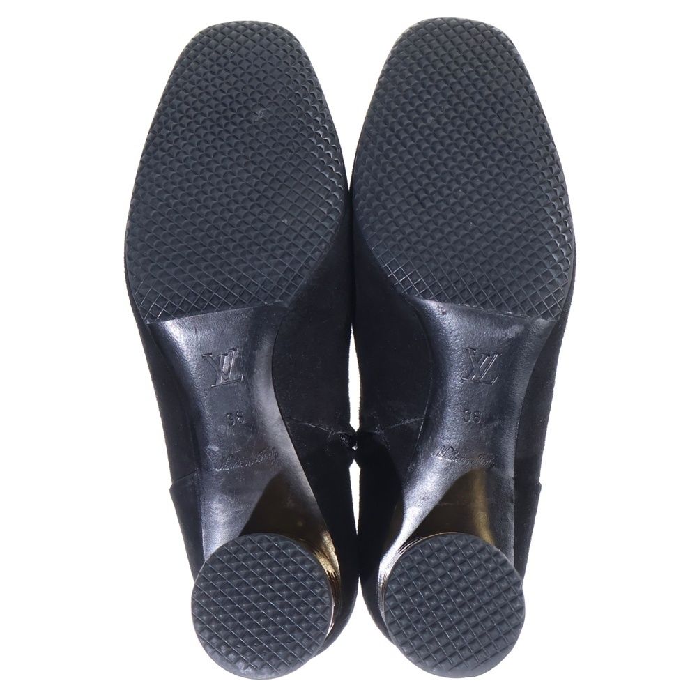 Louis Vuitton Monogram Suede High Heel Boots Black — view 5