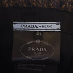 Prada Triangle Logo Melange Knit Bucket Hat Brown — view 7
