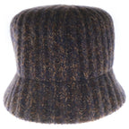 Prada Triangle Logo Melange Knit Bucket Hat Brown — view 2
