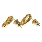 Fendi Logo Rhinestone Earrings Gold — view 3