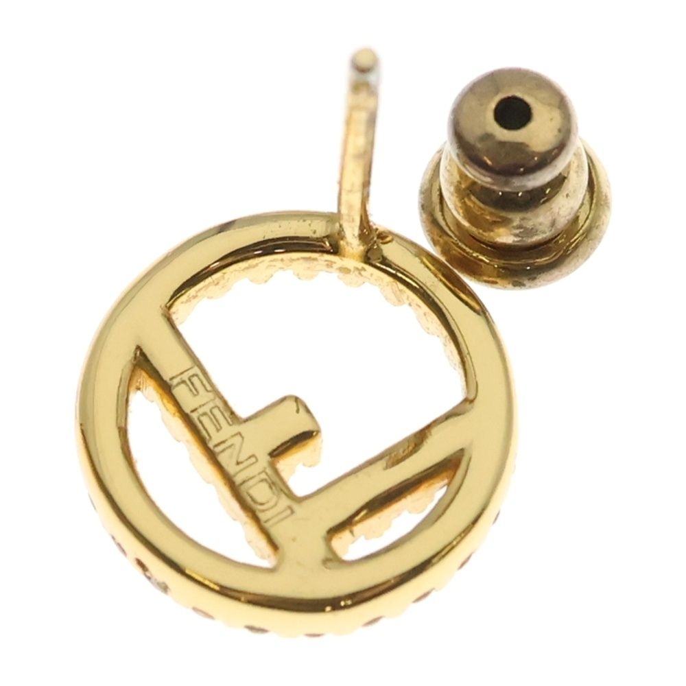 Fendi Logo Rhinestone Earrings Gold — view 5