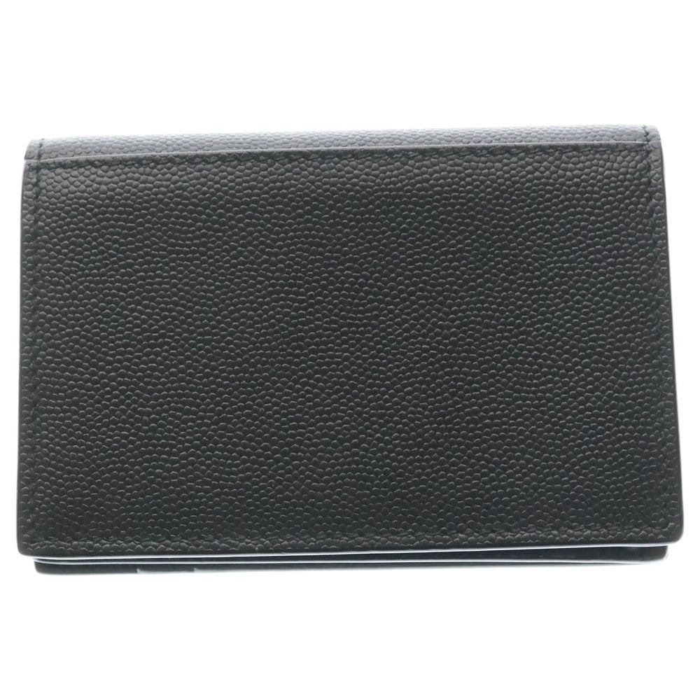 Saint Laurent Paris Front Logo Leather Card Case Black — view 2