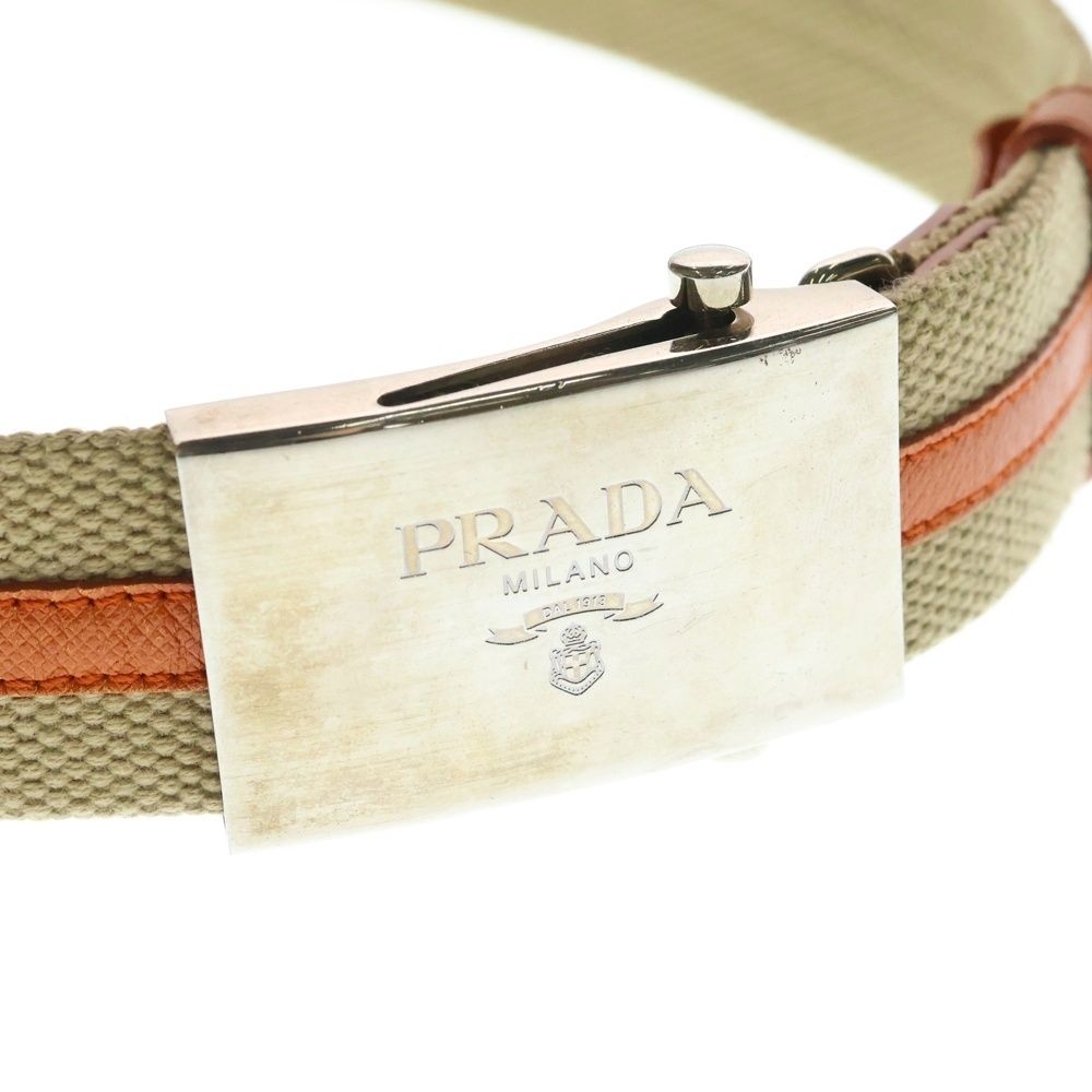 Prada Gacha Belt Silver Beige Orange — view 4