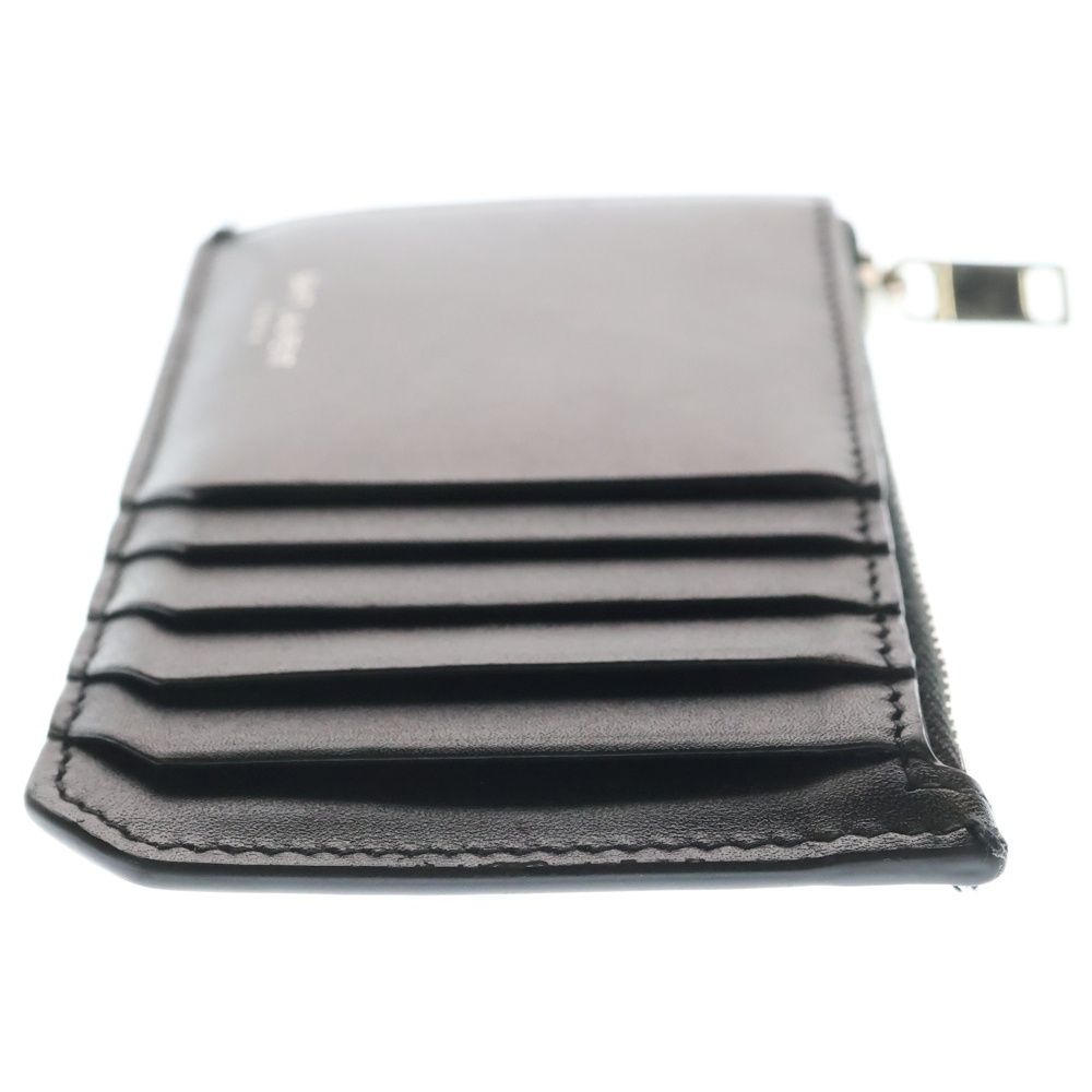 Saint Laurent Paris Front Logo Leather Fragment Card Case Black — view 3