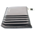 Saint Laurent Paris Front Logo Leather Fragment Card Case Black — view 3