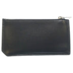Saint Laurent Paris Front Logo Leather Fragment Card Case Black — view 2