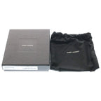 Saint Laurent Paris Front Logo Leather Fragment Card Case Black — view 6