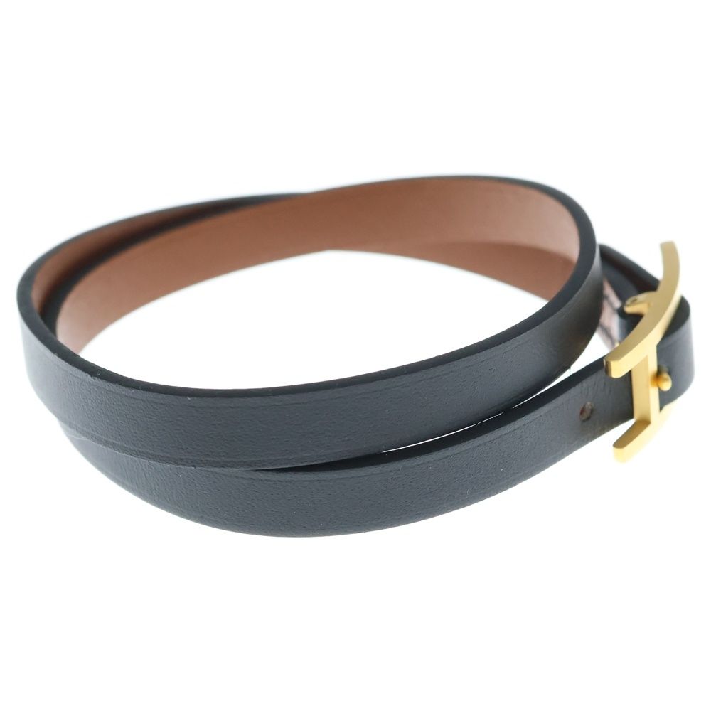 Hermes Leather Bracelet T-engraved Black — view 3