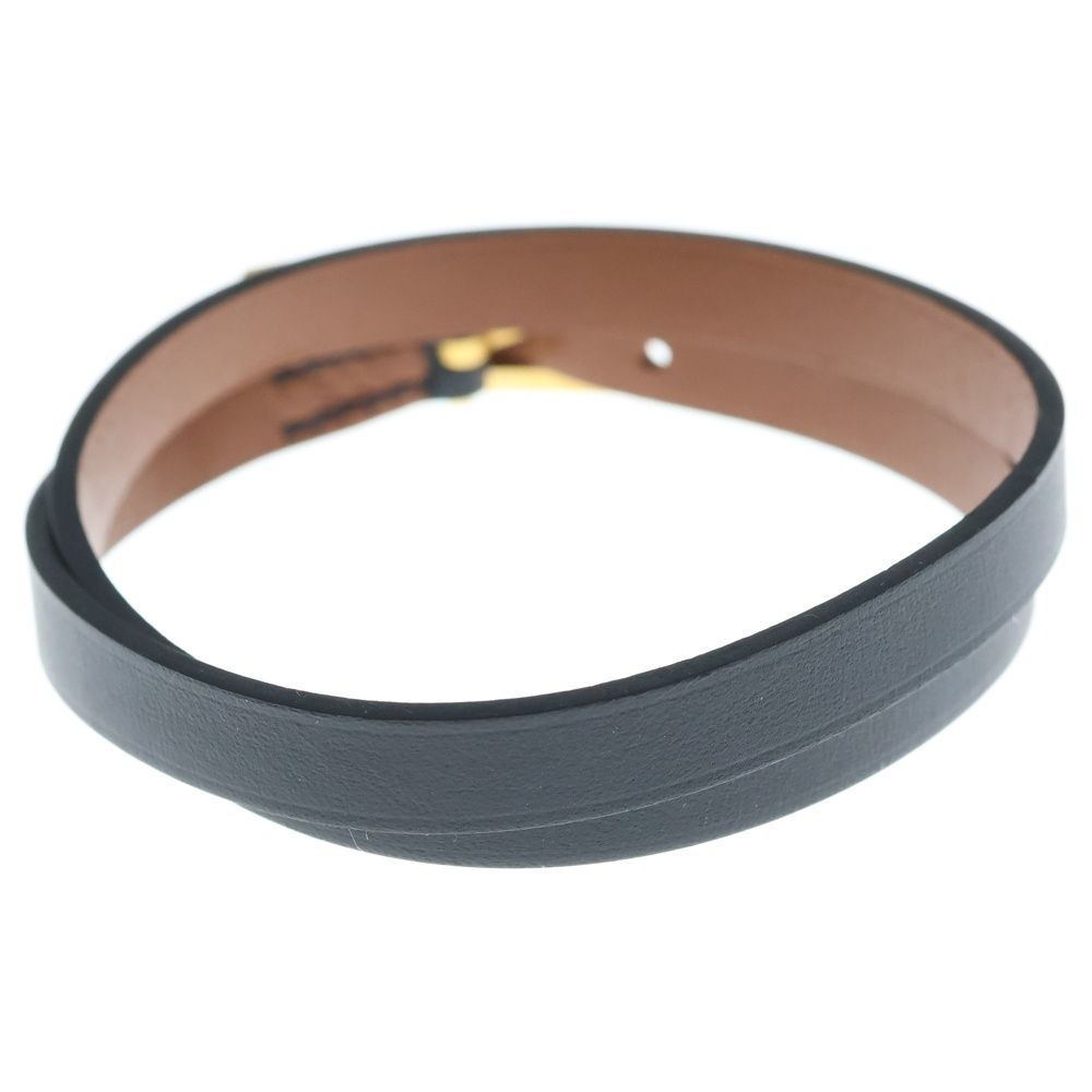 Hermes Leather Bracelet T-engraved Black — view 2