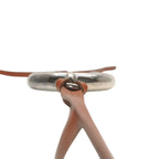 Hermes Leather Necklace Choker Horse Tackle Brown String Silver — view 7