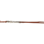 Hermes Leather Necklace Choker Horse Tackle Brown String Silver — view 5