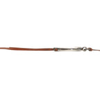Hermes Leather Necklace Choker Horse Tackle Brown String Silver — view 6