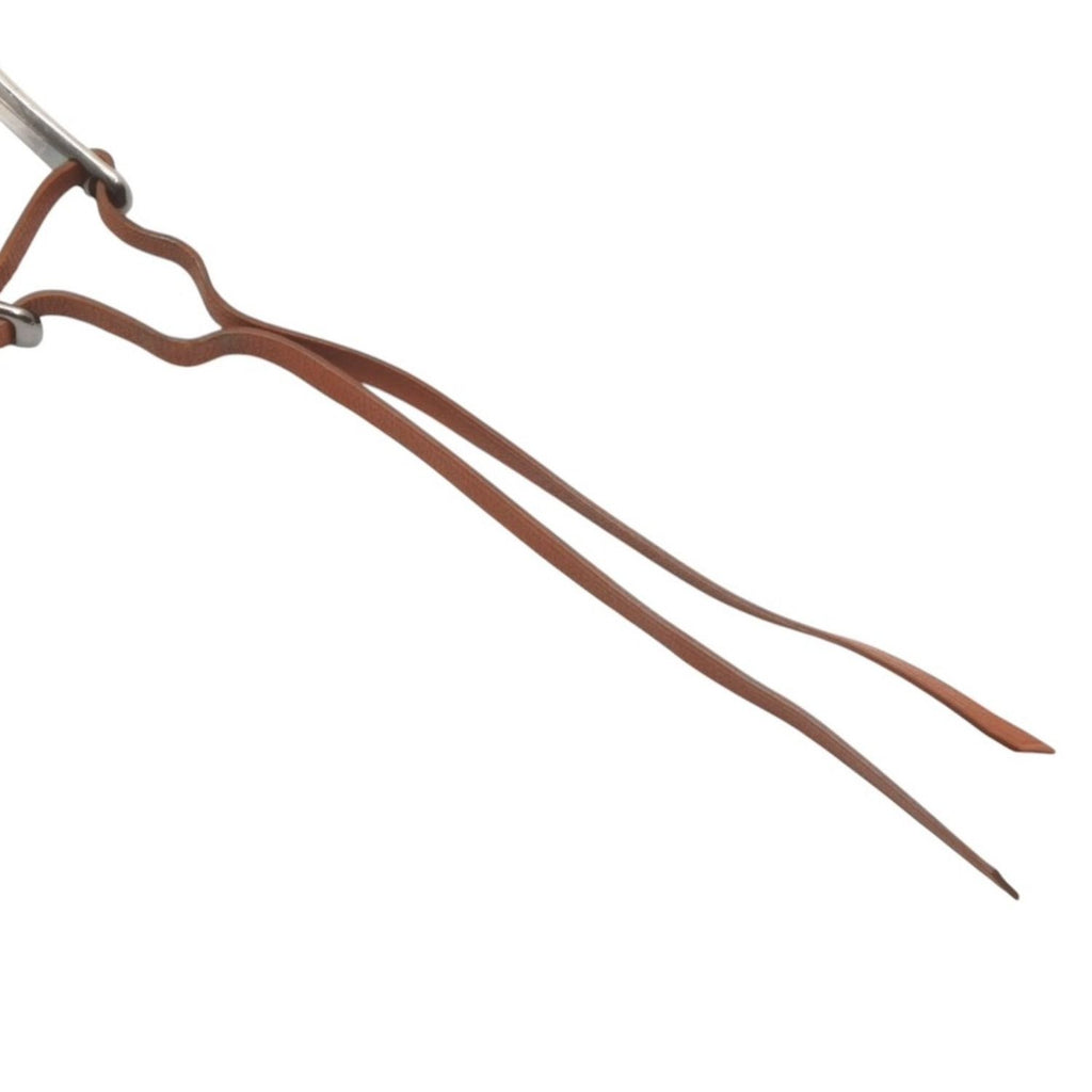Hermes Leather Necklace Choker Horse Tackle Brown String Silver — view 8