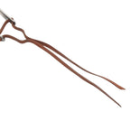 Hermes Leather Necklace Choker Horse Tackle Brown String Silver — view 8