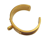 Hermes Bangle Kelly Gold Brown Metal Leather Bracelet — view 4