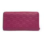 Gucci Wallet Guccissima Pink Signature Leather Ribbon Zip Around Gold — view 3