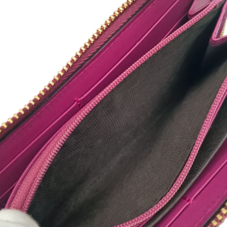 Gucci Wallet Guccissima Pink Signature Leather Ribbon Zip Around Gold — view 8