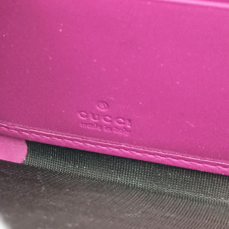 Gucci Wallet Guccissima Pink Signature Leather Ribbon Zip Around Gold — view 9