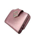 Fendi Bifold Wallet FF Diamond Metallic Pink Leather Silver — view 2