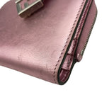 Fendi Bifold Wallet FF Diamond Metallic Pink Leather Silver — view 5