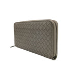 Bottega Veneta Wallet Intrecciato Gray Leather Zip Around — view 2