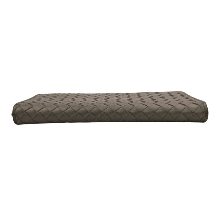Bottega Veneta Wallet Intrecciato Gray Leather Zip Around — view 4