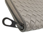 Bottega Veneta Wallet Intrecciato Gray Leather Zip Around — view 6