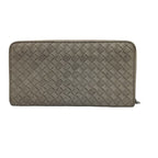 Bottega Veneta Wallet Intrecciato Gray Leather Zip Around — view 3