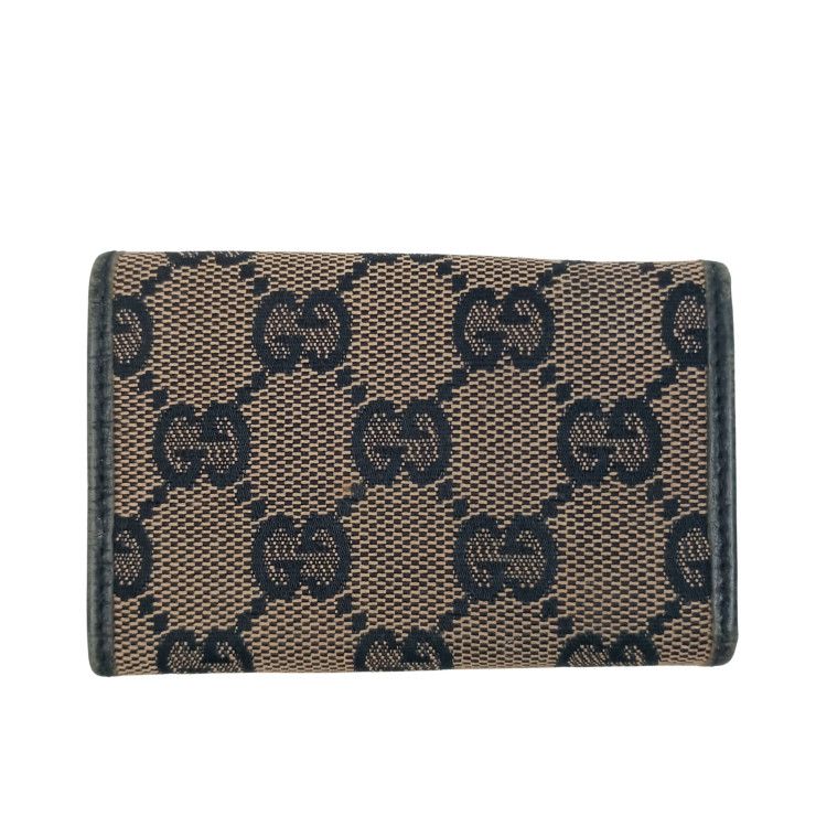 Gucci Key Case Brown Black GG Canvas Leather 6 Rows Key Holder — view 3