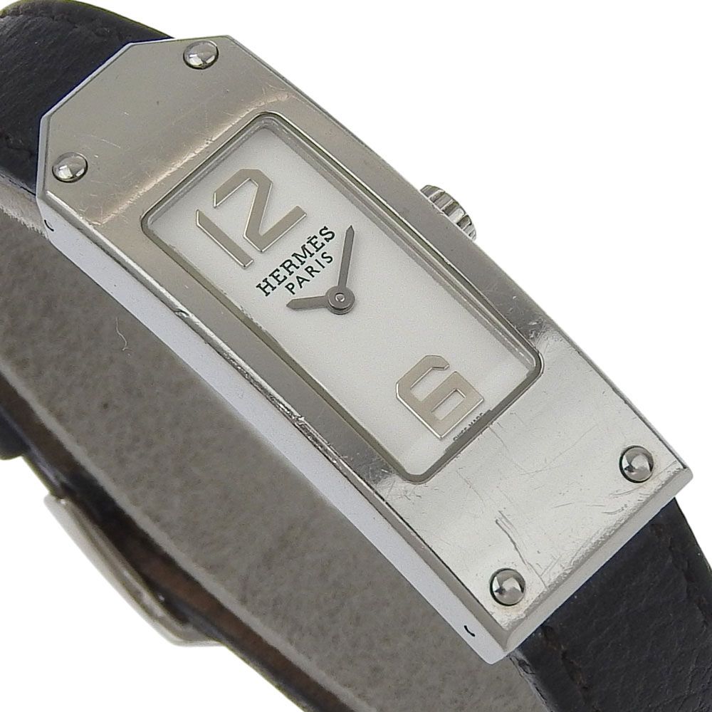 Hermes Kelly 2 Stainless Steel Quartz Analog Display White Dial Watch Handbag — view 3
