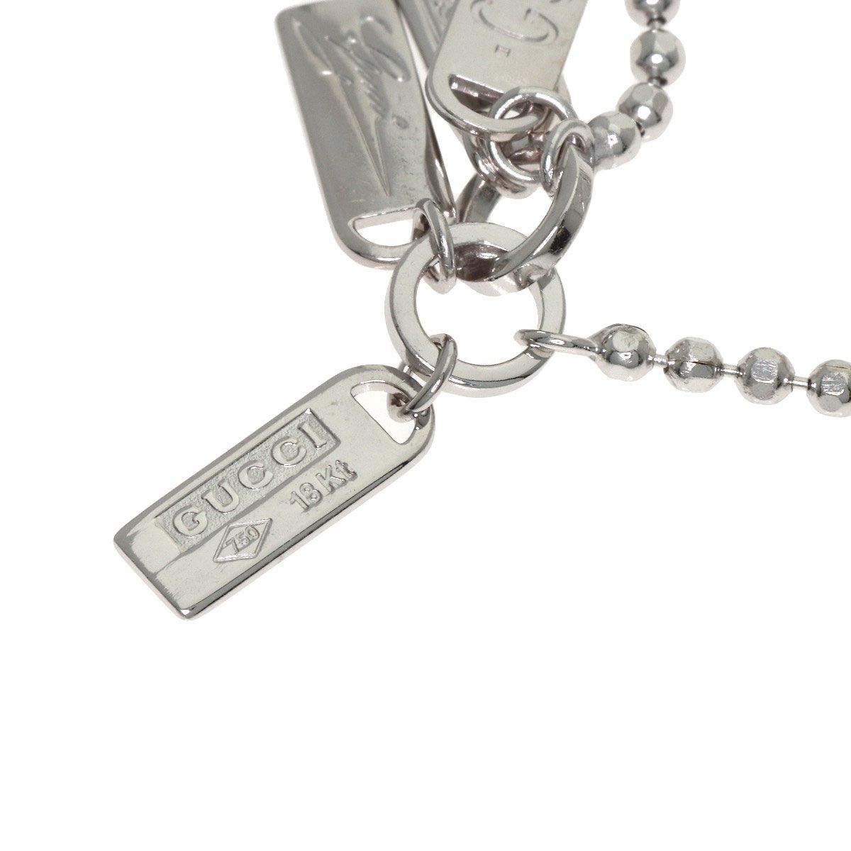 Gucci Logo Plate Bracelet 18k White Gold — view 6
