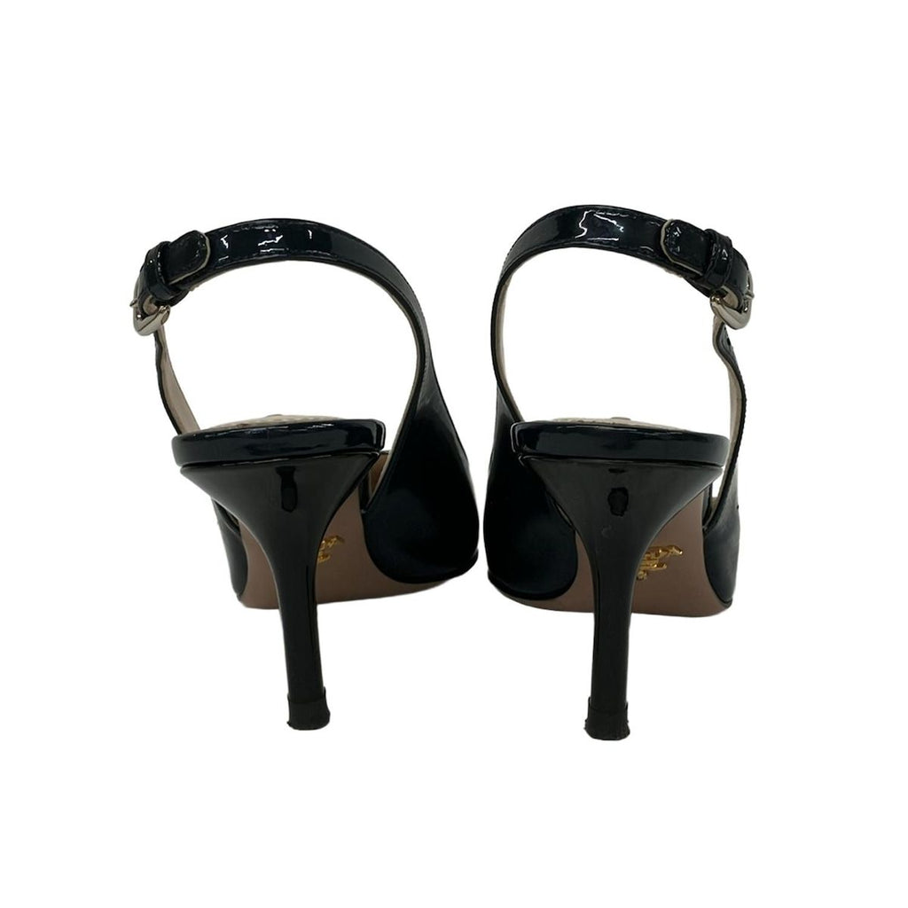 Prada Sandals 34 Dark Navy Black Leather — view 3