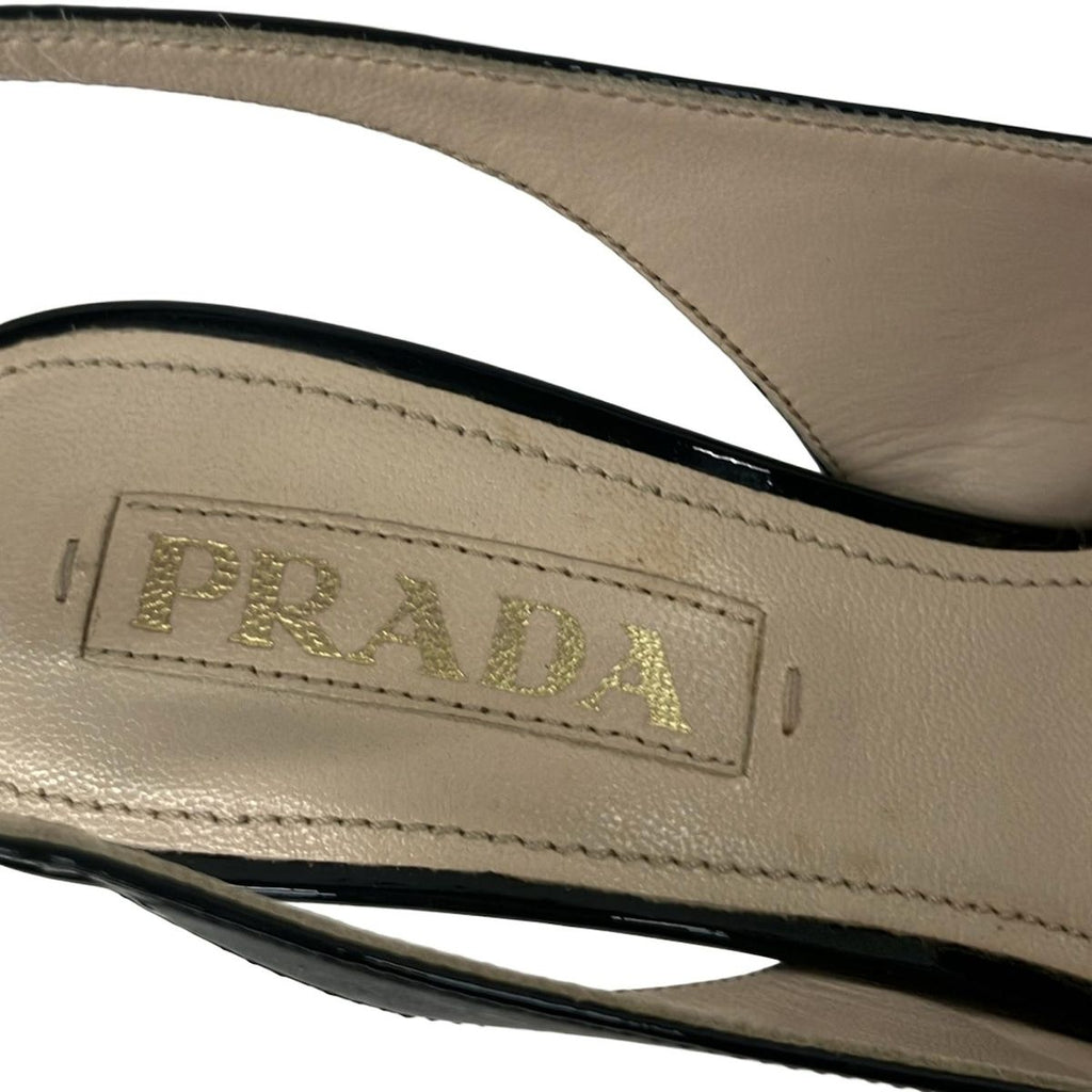 Prada Sandals 34 Dark Navy Black Leather — view 5
