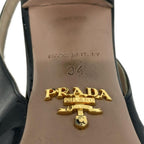 Prada Sandals 34 Dark Navy Black Leather — view 6