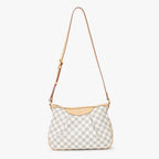 Louis Vuitton Siracusa PM Shoulder Bag Damier Azur Canvas White Beige — view 2