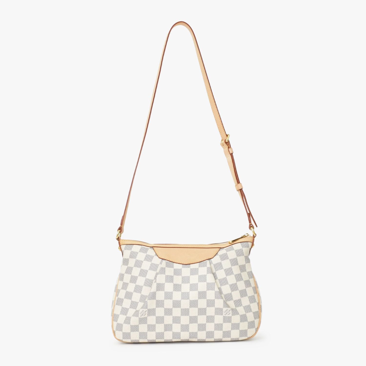 Louis Vuitton Siracusa PM Shoulder Bag Damier Azur Canvas White Beige — view 4