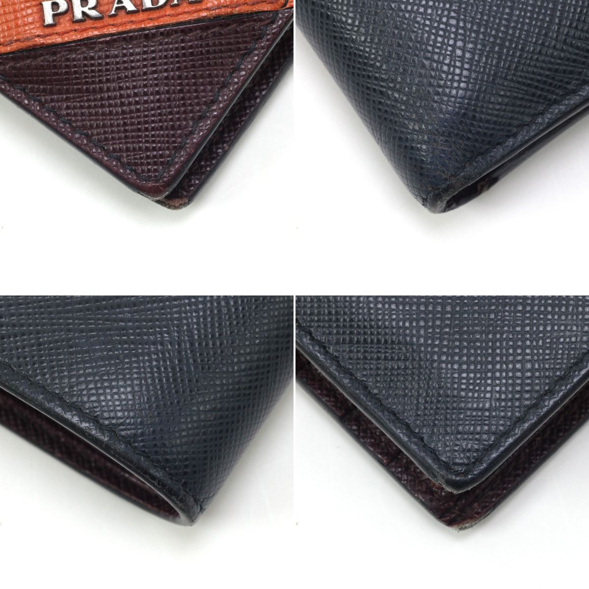 Prada Bifold Billfold Navy Wallet — view 4