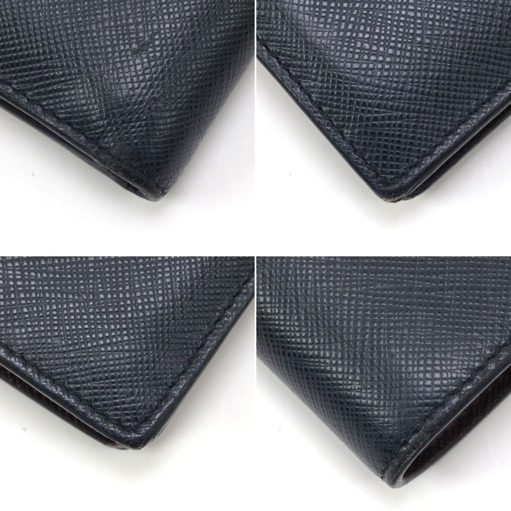 Prada Bifold Billfold Navy Wallet — view 5