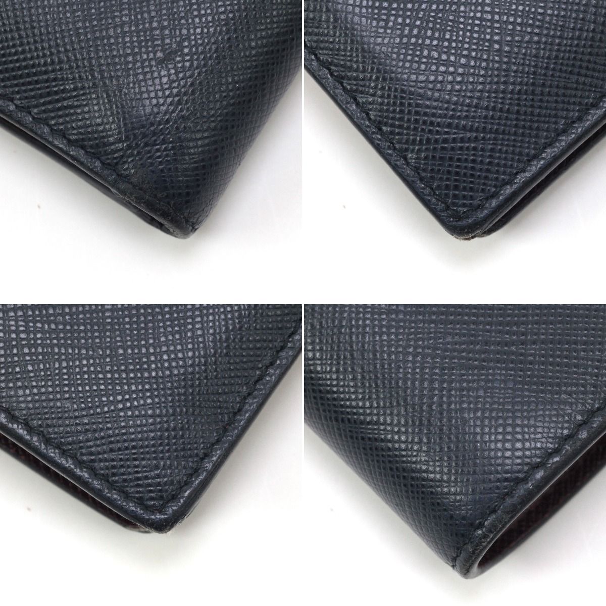 Prada Bifold Billfold Navy Wallet — view 5