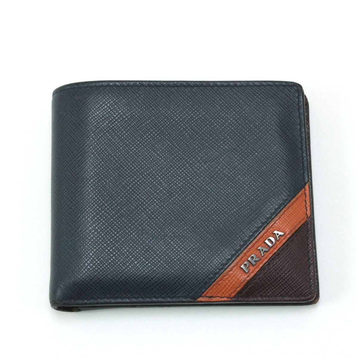 Prada Bifold Billfold Navy Wallet — view 2
