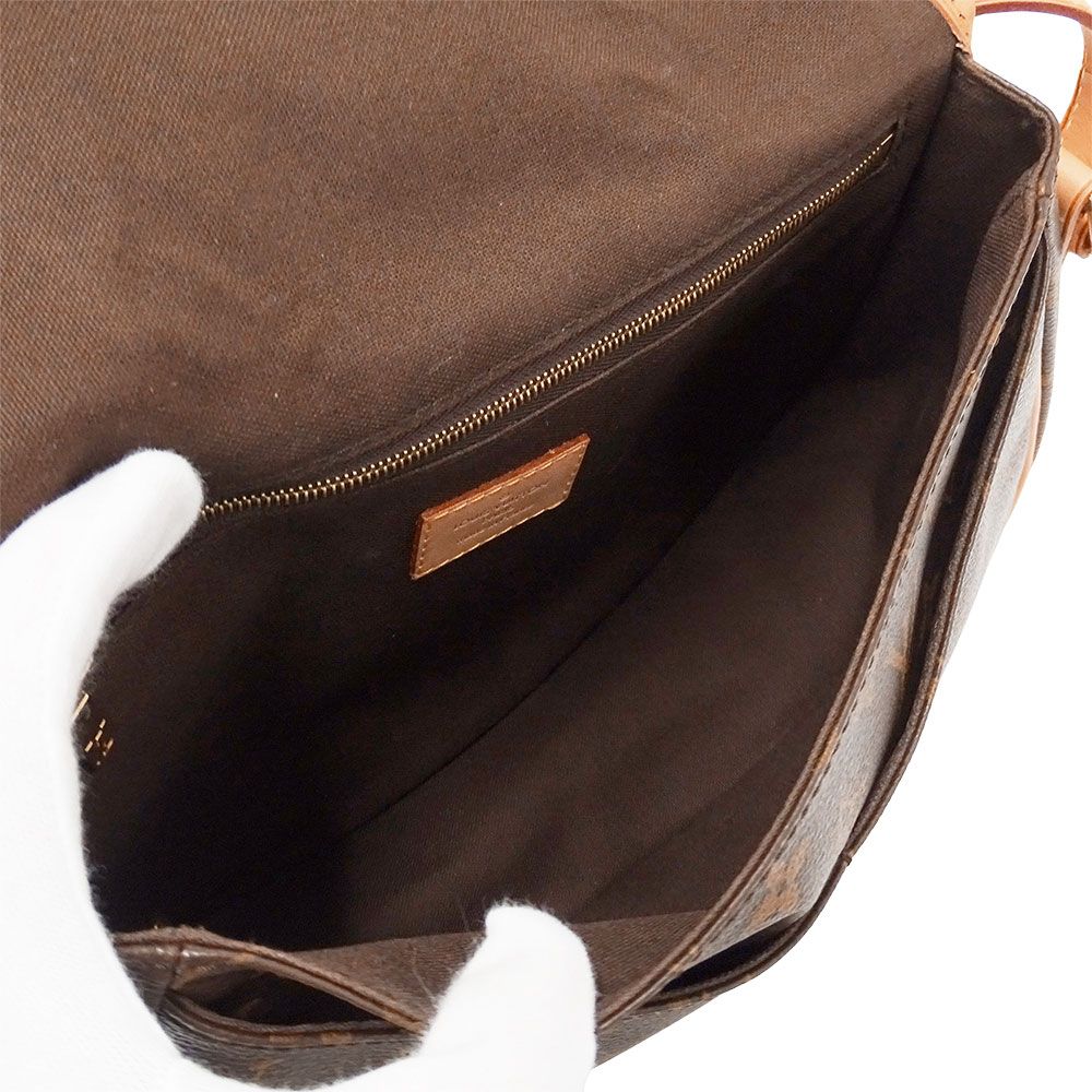 Louis Vuitton Shoulder Bag Monogram Canvas Menilmontan PM Brown Crossbody Flap — view 5