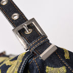 Fendi Flower Denim Mamma Baguette Embroidery Navy Silver — view 5
