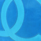 Chanel Vintage Logo Chain Tote Bag CC Turquoise Blue — view 6