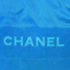 Chanel Vintage Logo Chain Tote Bag CC Turquoise Blue — view 7