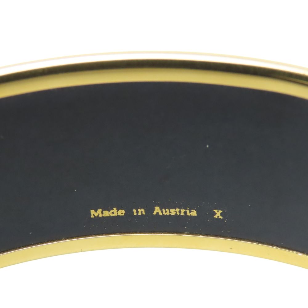 Hermes Bangle Enamel GM Metal Black Gold Cloisonne Tiger Bracelet — view 6