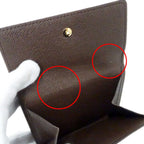 Louis Vuitton Wallet Damier Bifold Portefeuille Elise Brown — view 8