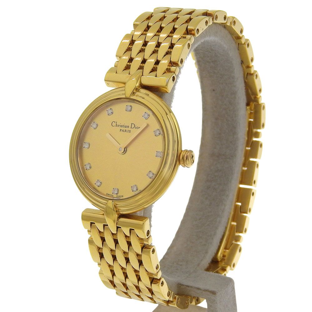 Dior Gold Plated Quartz Analog Display Dial Watch — view 2